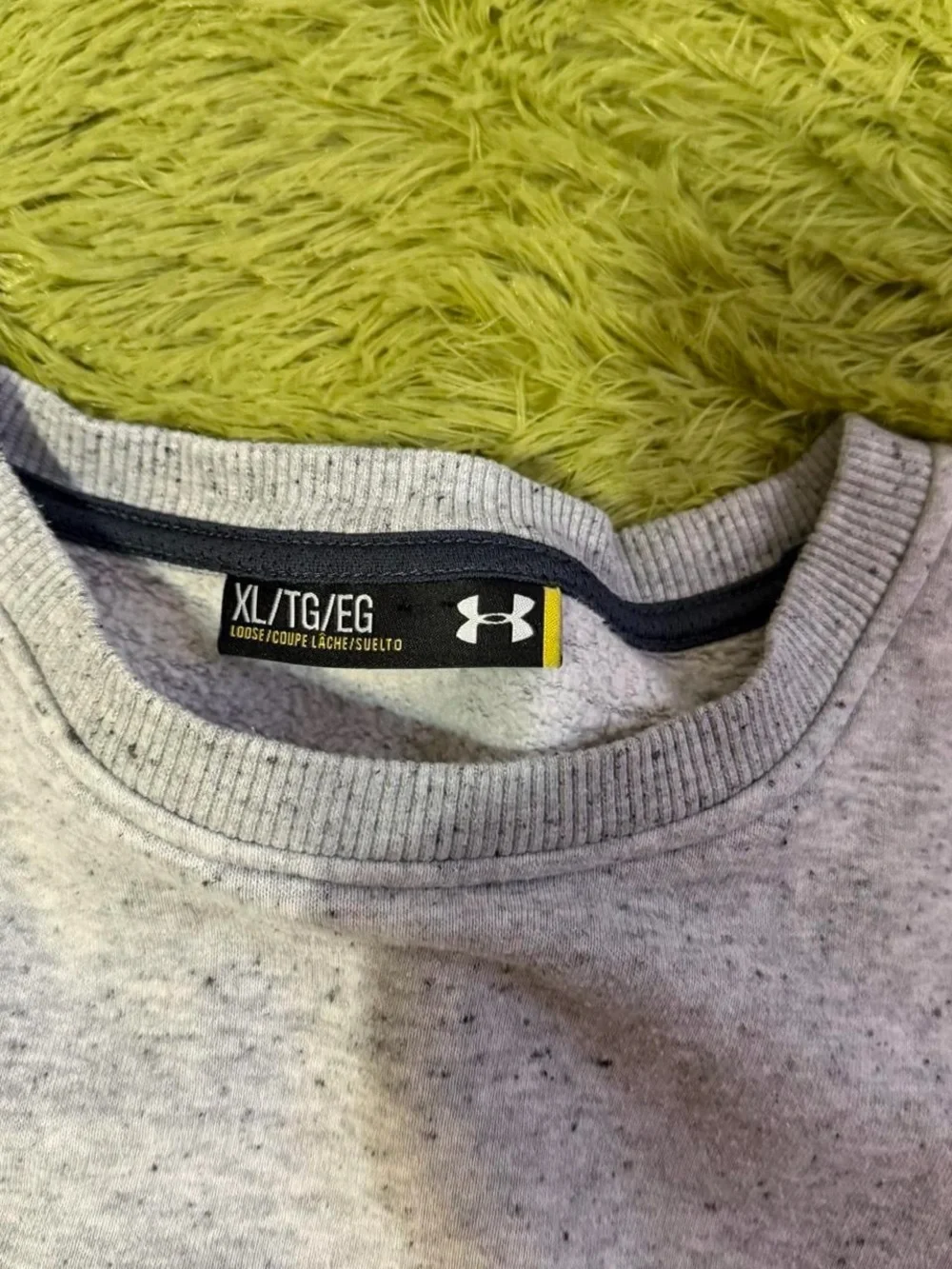 Under Armour Light Gray Crewneck Sweatshirt with Navy Logo